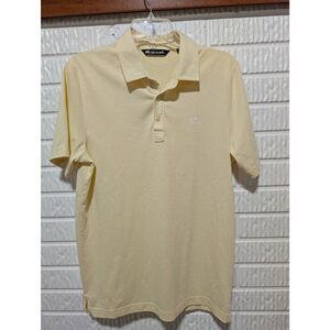 Travis Mathew Men's Yellow Short-Sleeve Pointed Collar Golf Polo Shirt Size M